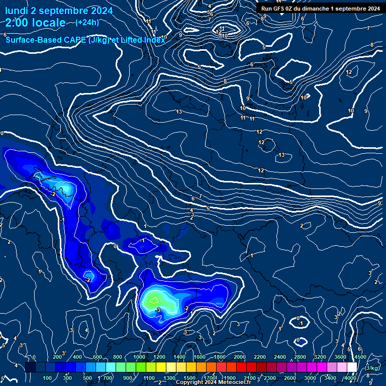 Modele GFS - Carte prvisions 