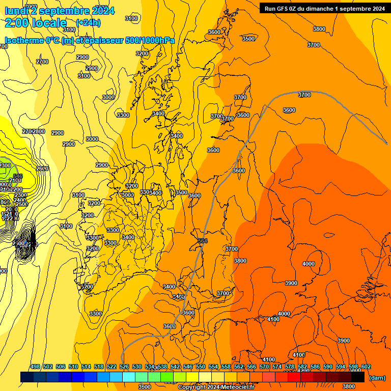 Modele GFS - Carte prvisions 