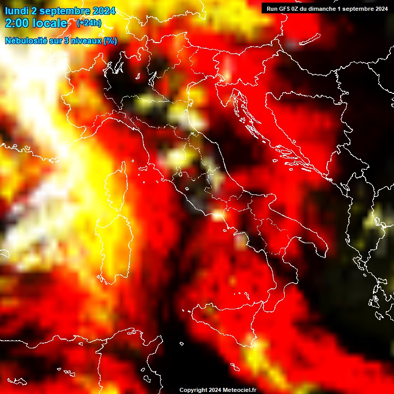 Modele GFS - Carte prvisions 