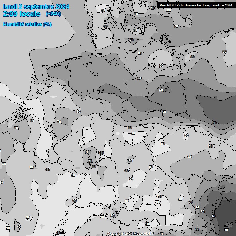 Modele GFS - Carte prvisions 