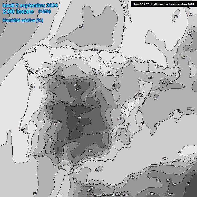 Modele GFS - Carte prvisions 