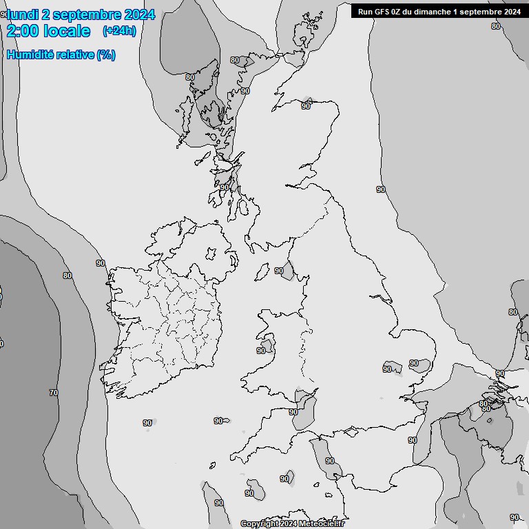 Modele GFS - Carte prvisions 