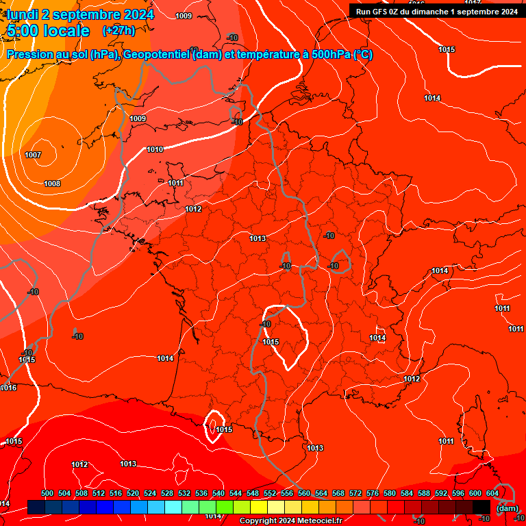 Modele GFS - Carte prvisions 