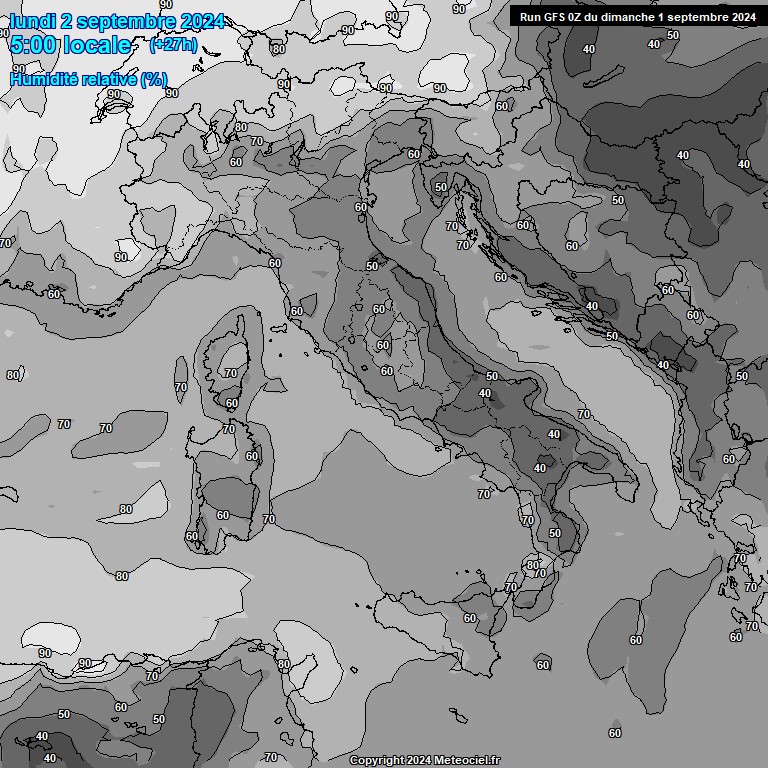 Modele GFS - Carte prvisions 