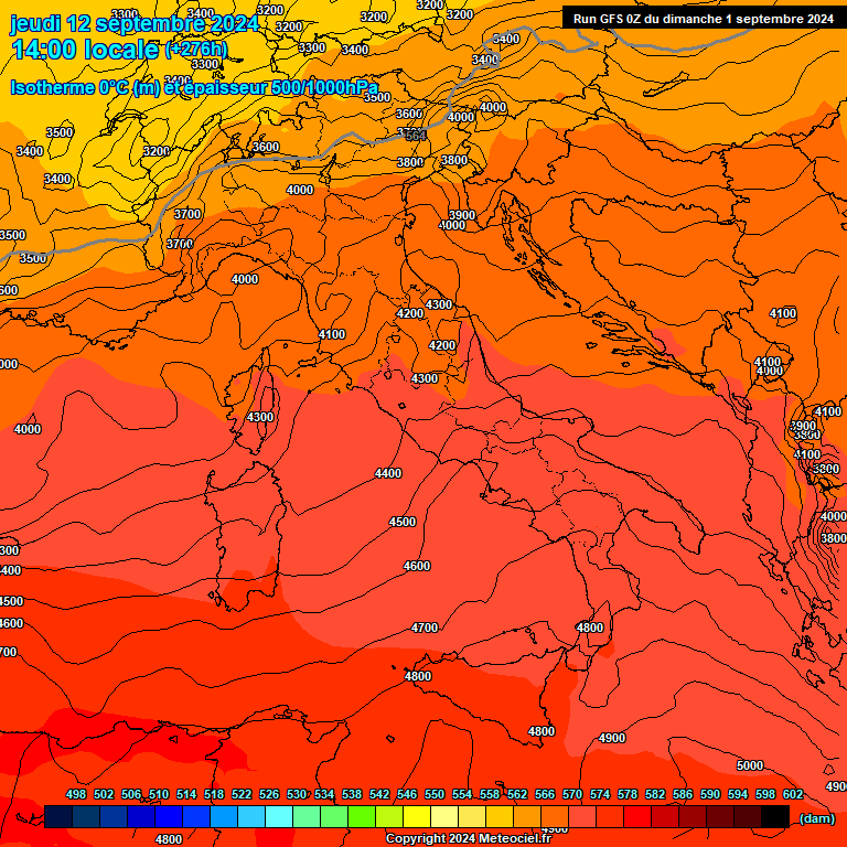 Modele GFS - Carte prvisions 