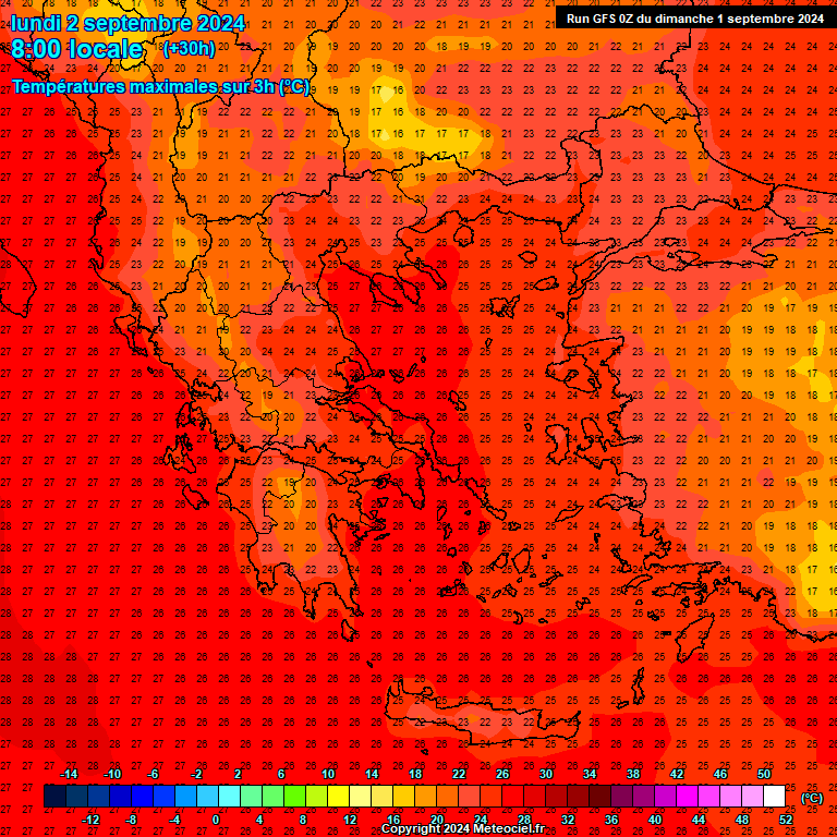 Modele GFS - Carte prvisions 