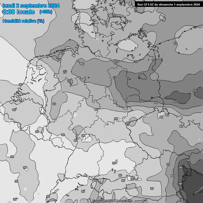 Modele GFS - Carte prvisions 