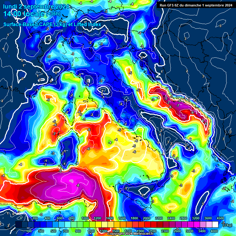 Modele GFS - Carte prvisions 