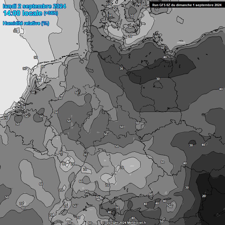 Modele GFS - Carte prvisions 