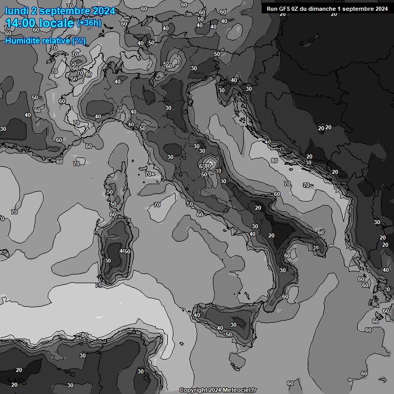 Modele GFS - Carte prvisions 