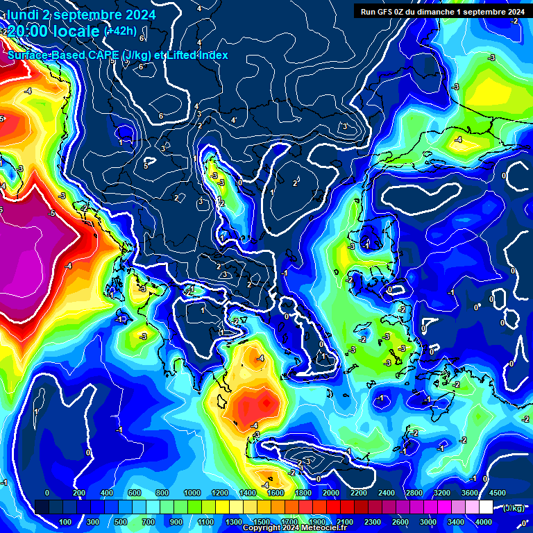 Modele GFS - Carte prvisions 