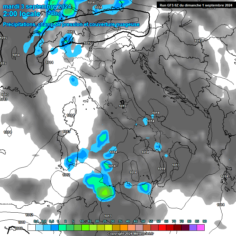 Modele GFS - Carte prvisions 