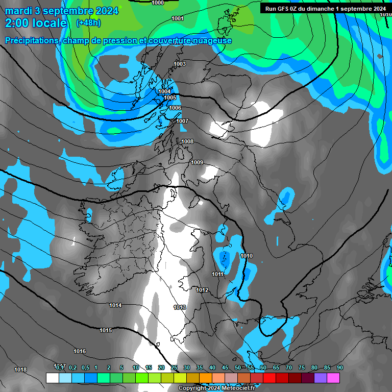 Modele GFS - Carte prvisions 