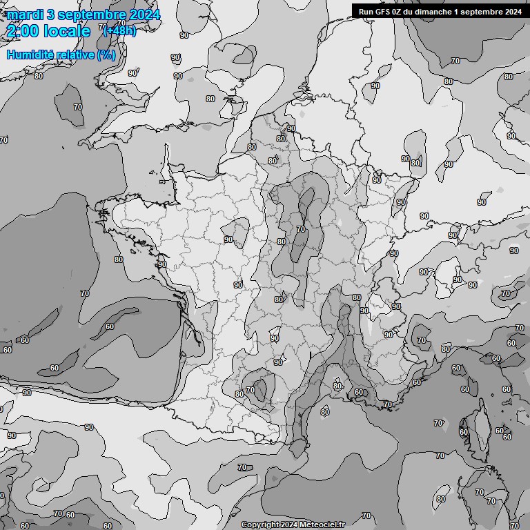 Modele GFS - Carte prvisions 