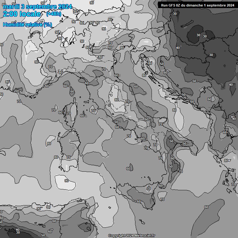 Modele GFS - Carte prvisions 