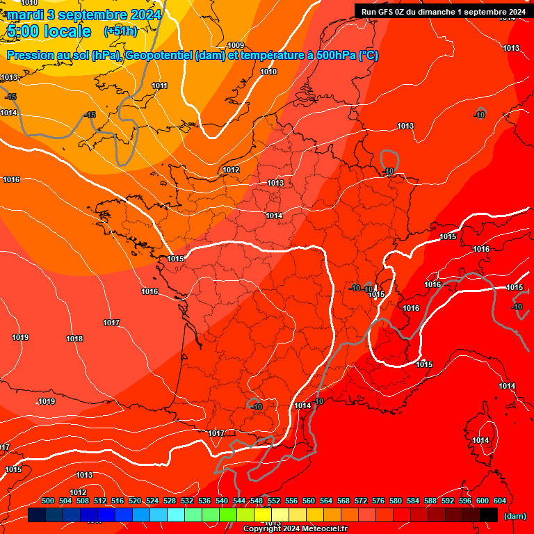 Modele GFS - Carte prvisions 