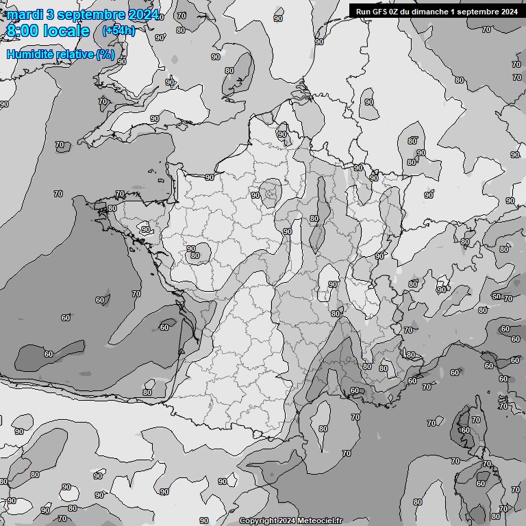 Modele GFS - Carte prvisions 