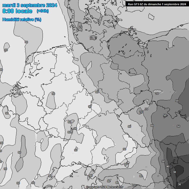 Modele GFS - Carte prvisions 