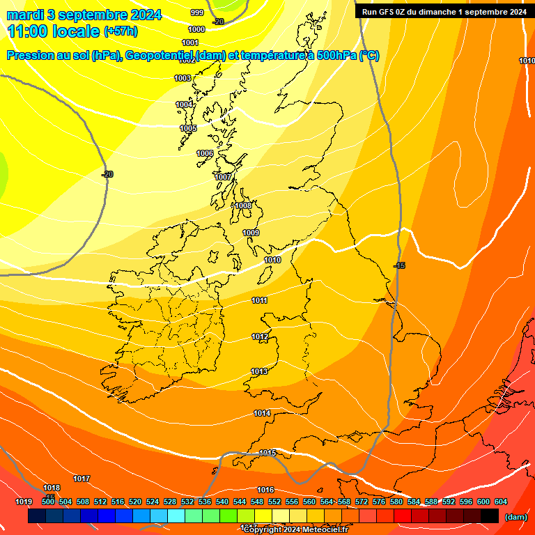 Modele GFS - Carte prvisions 