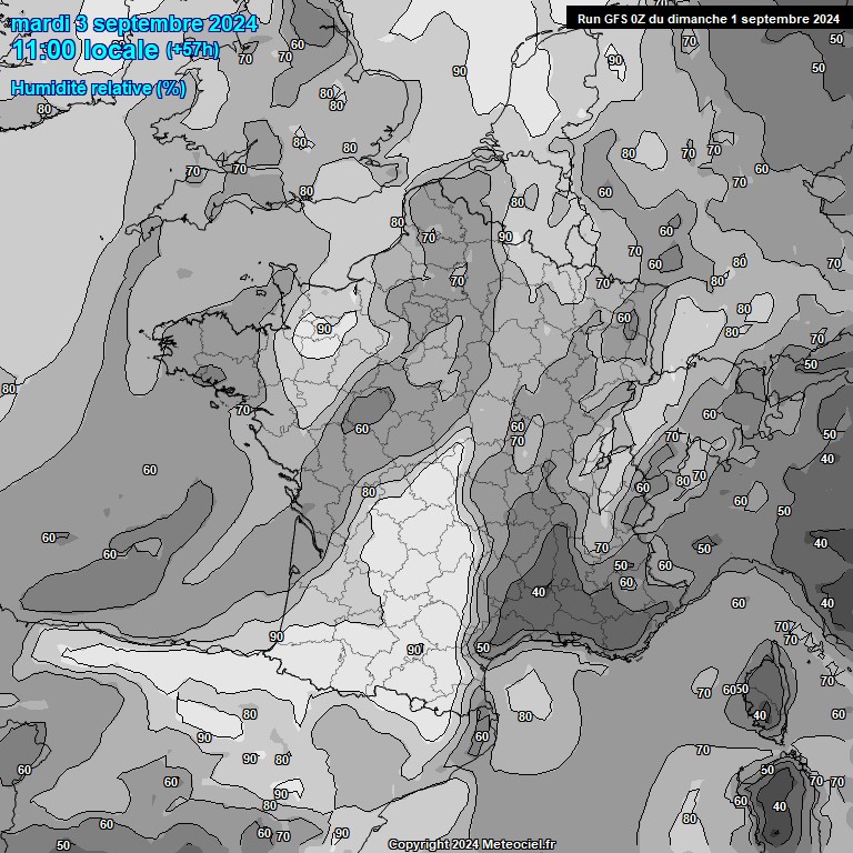 Modele GFS - Carte prvisions 