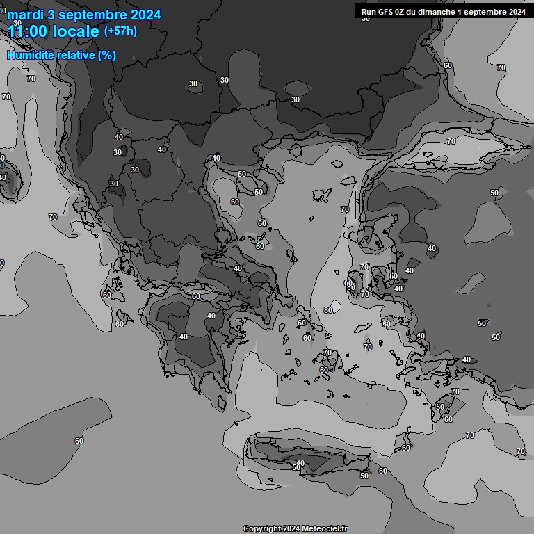 Modele GFS - Carte prvisions 