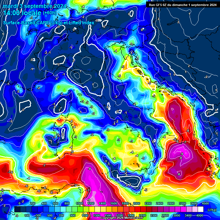 Modele GFS - Carte prvisions 