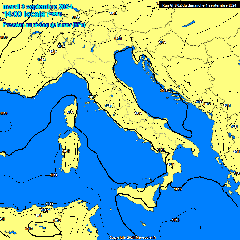 Modele GFS - Carte prvisions 