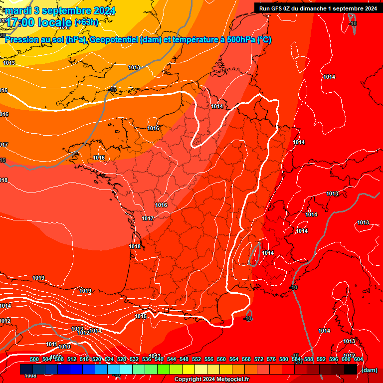 Modele GFS - Carte prvisions 