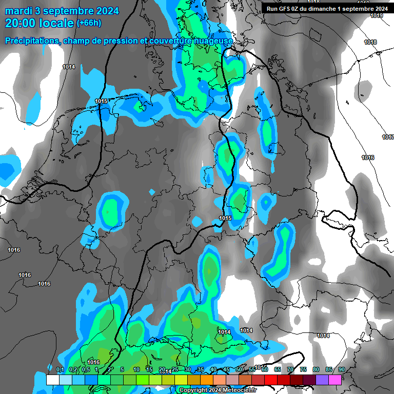 Modele GFS - Carte prvisions 