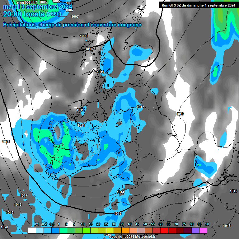 Modele GFS - Carte prvisions 