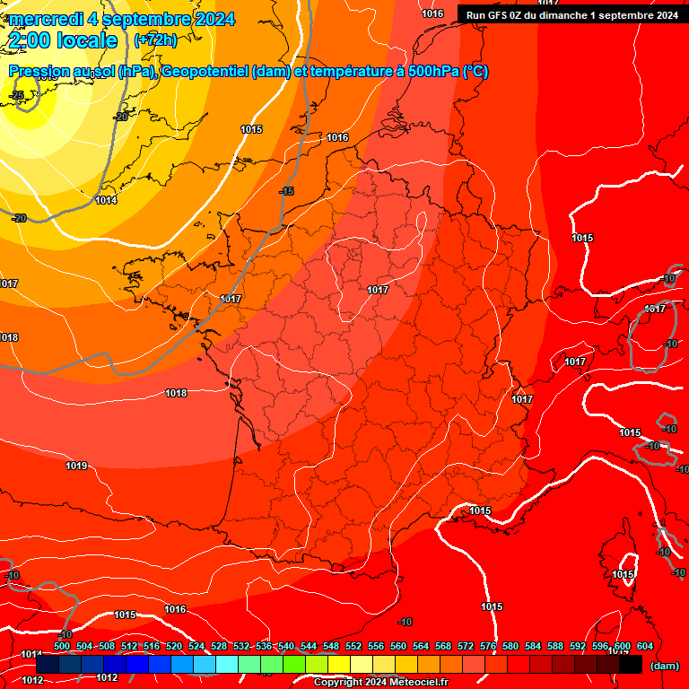 Modele GFS - Carte prvisions 