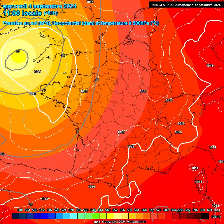 Modele GFS - Carte prvisions 