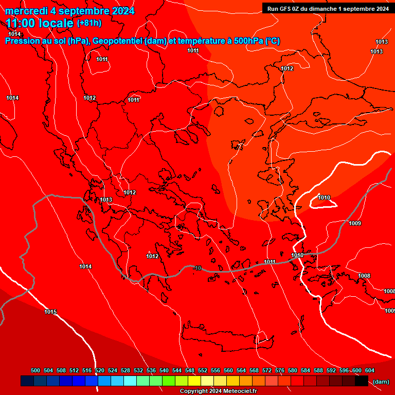 Modele GFS - Carte prvisions 