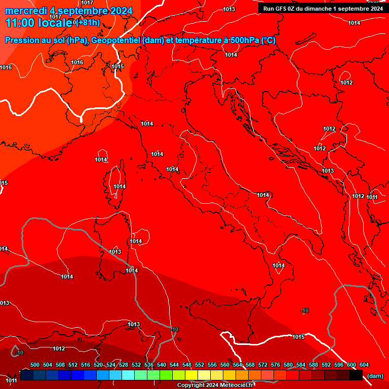 Modele GFS - Carte prvisions 