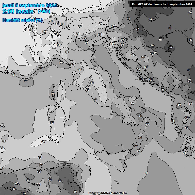 Modele GFS - Carte prvisions 