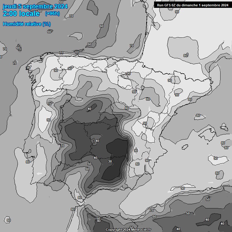 Modele GFS - Carte prvisions 