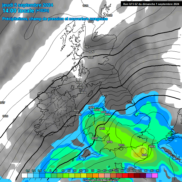 Modele GFS - Carte prvisions 