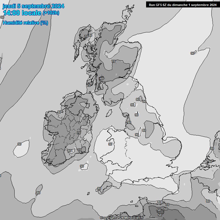 Modele GFS - Carte prvisions 