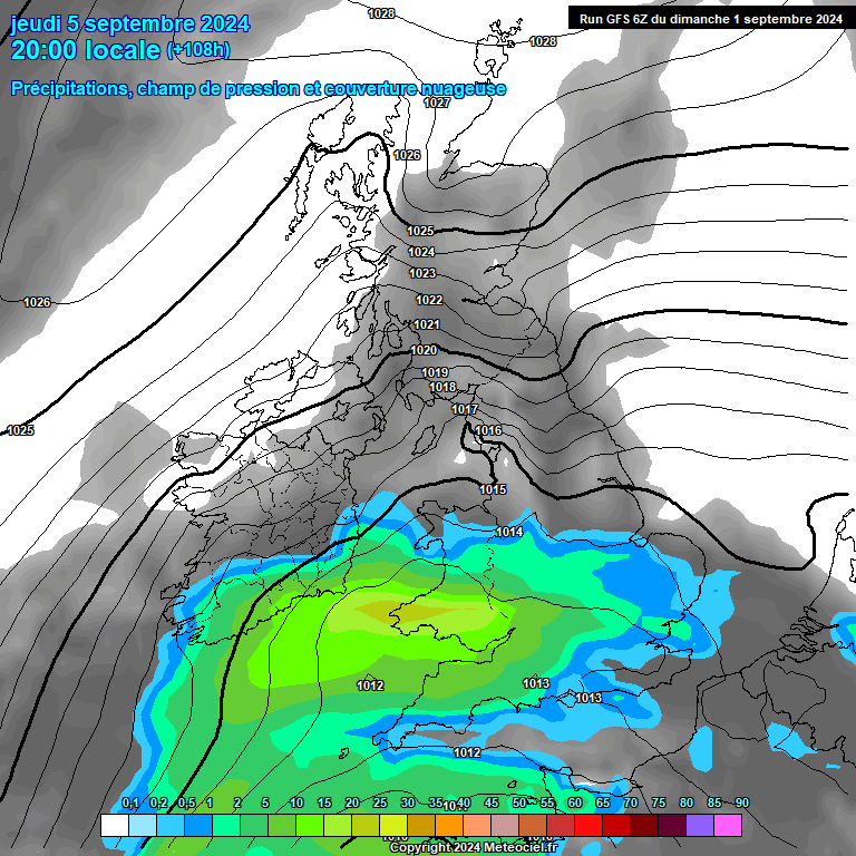 Modele GFS - Carte prvisions 