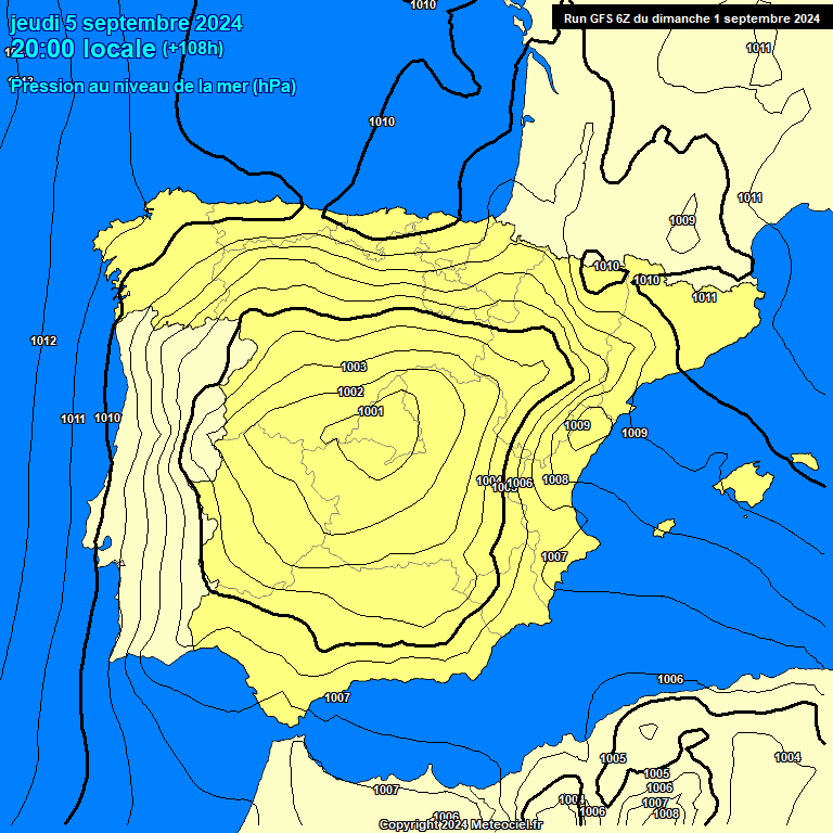 Modele GFS - Carte prvisions 