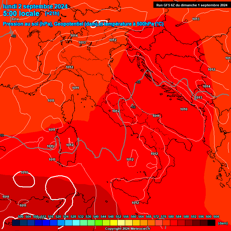 Modele GFS - Carte prvisions 