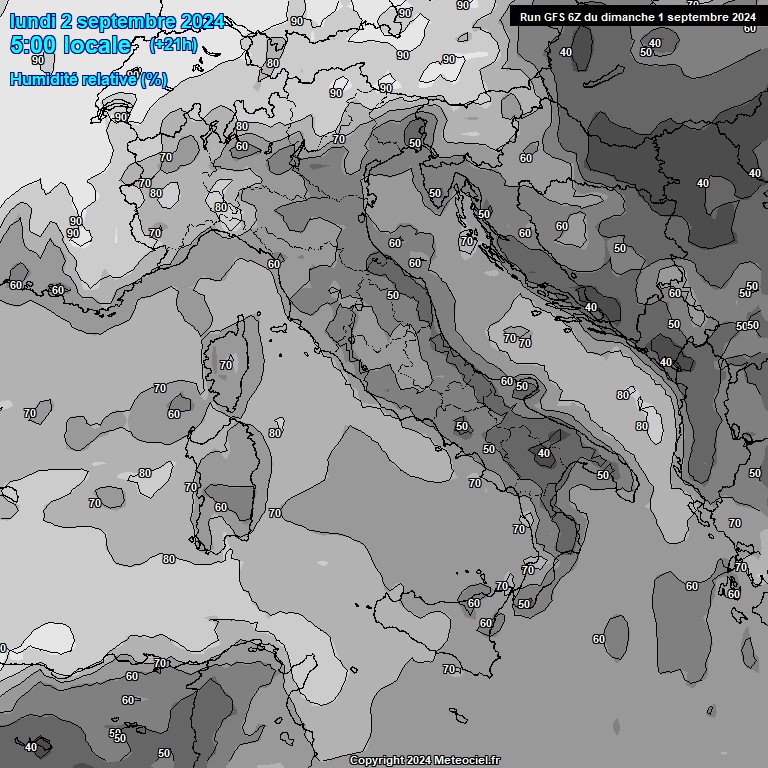 Modele GFS - Carte prvisions 