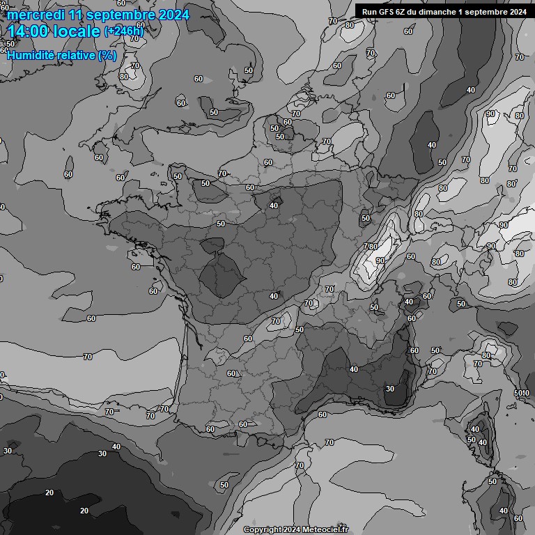 Modele GFS - Carte prvisions 