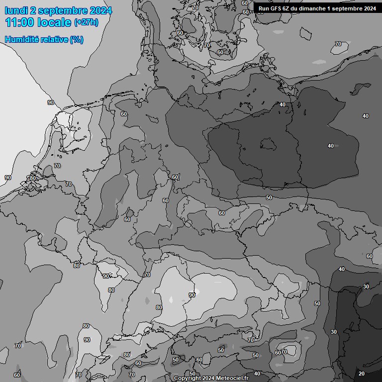 Modele GFS - Carte prvisions 