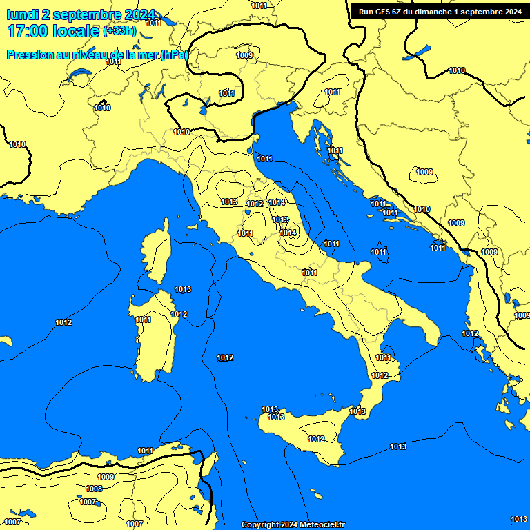 Modele GFS - Carte prvisions 