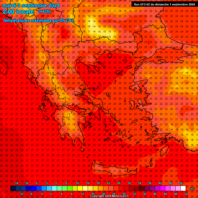 Modele GFS - Carte prvisions 