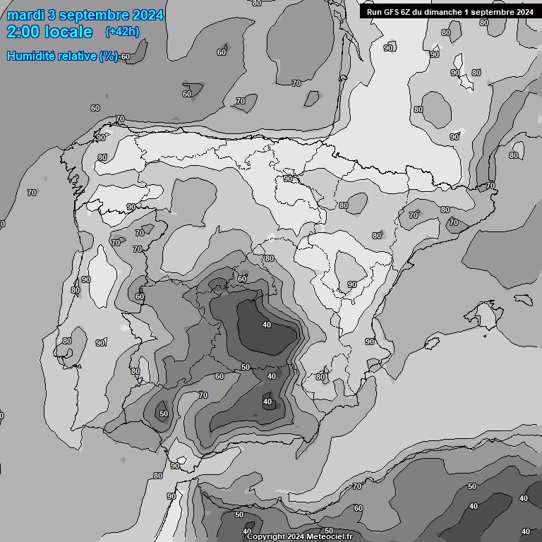 Modele GFS - Carte prvisions 