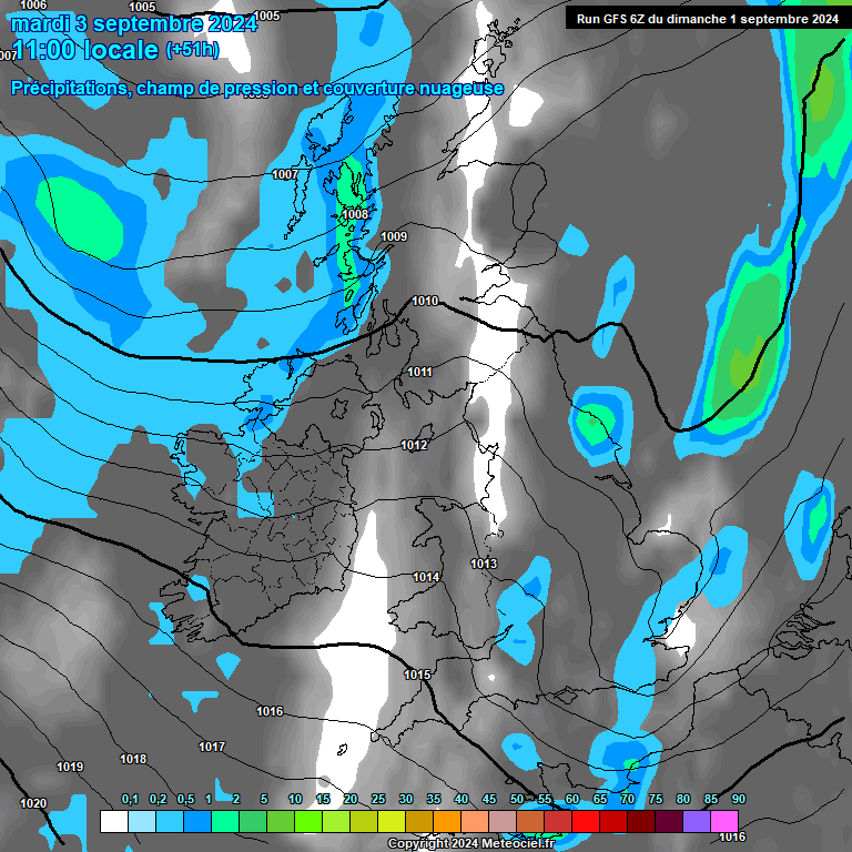 Modele GFS - Carte prvisions 