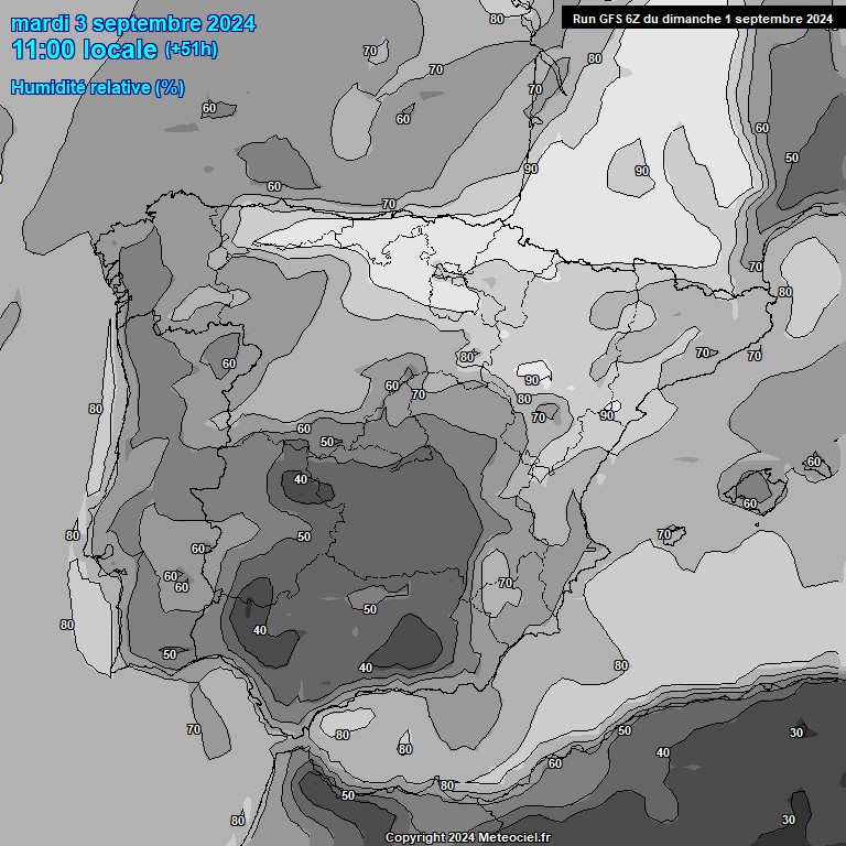 Modele GFS - Carte prvisions 