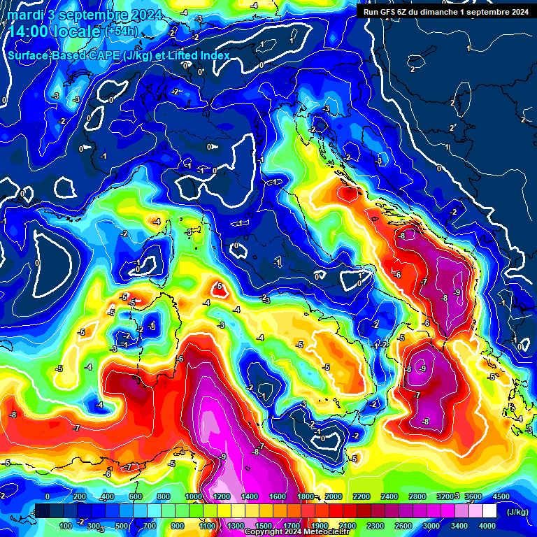 Modele GFS - Carte prvisions 